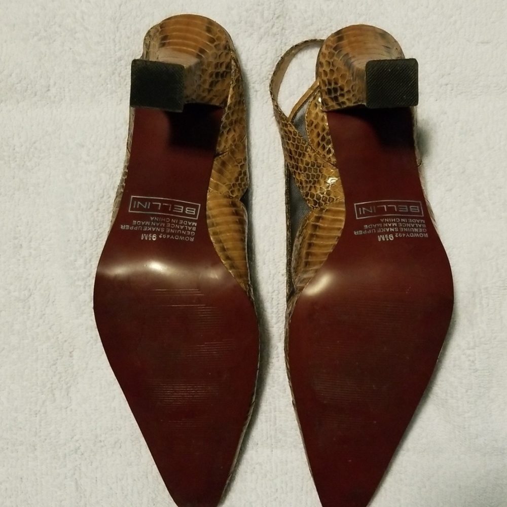 Sling Back Snake Skin Pattern Heels - Picture 3 of 3